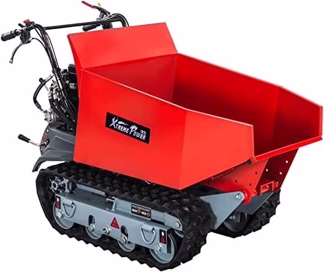 XtremepowerUS Track Barrow, 660lb Loading Capacity, 6.5HP Kohler, Gas Powered Wheelbarrow