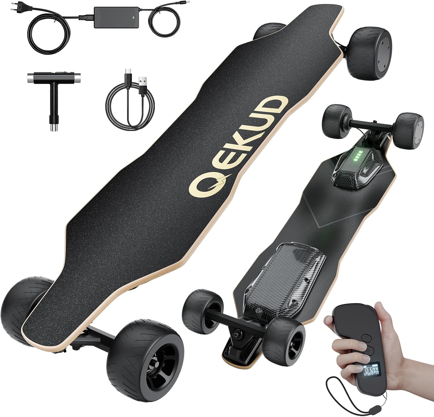 Elektro-Skateboard mit Fernbedienung für Erwachsene und Jugendliche, 2000W/1100W/900W Motor, einstellbare Geschwindigkeit
