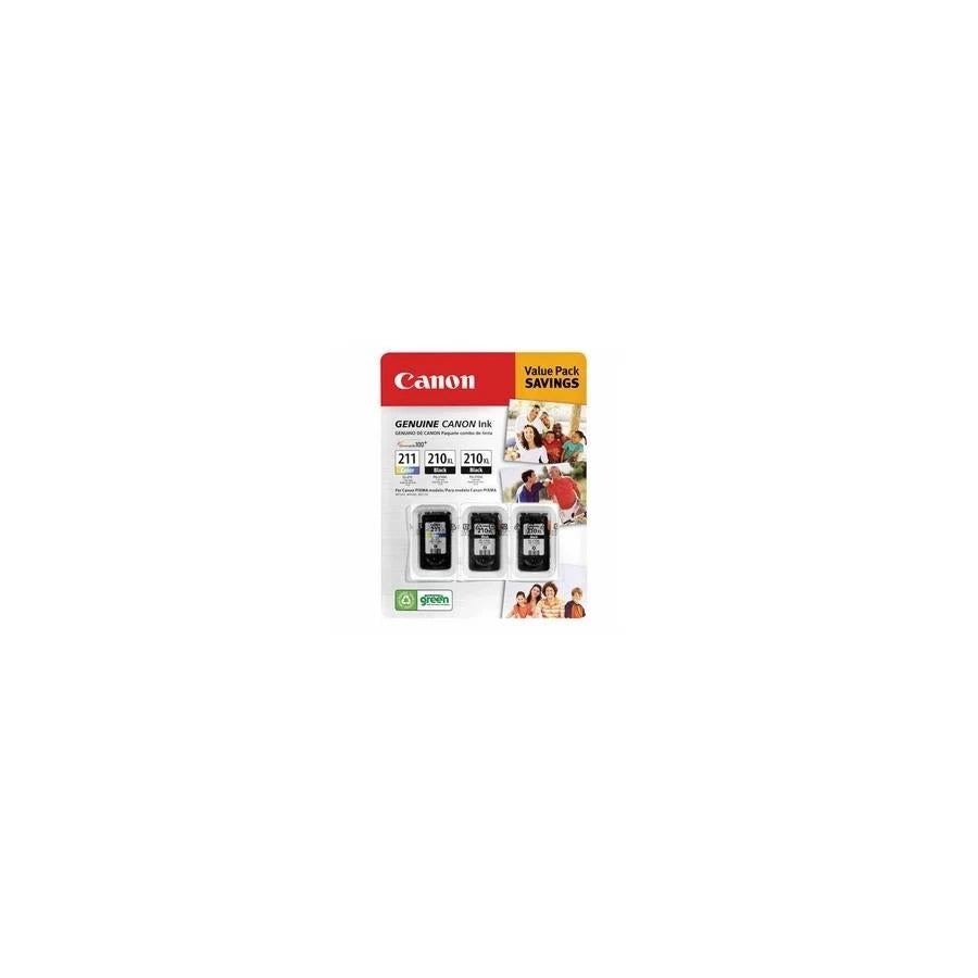 Canon PG 210XL/CL 211 Ink Tank Cartridge, Black/Tri Color (3 pk.)