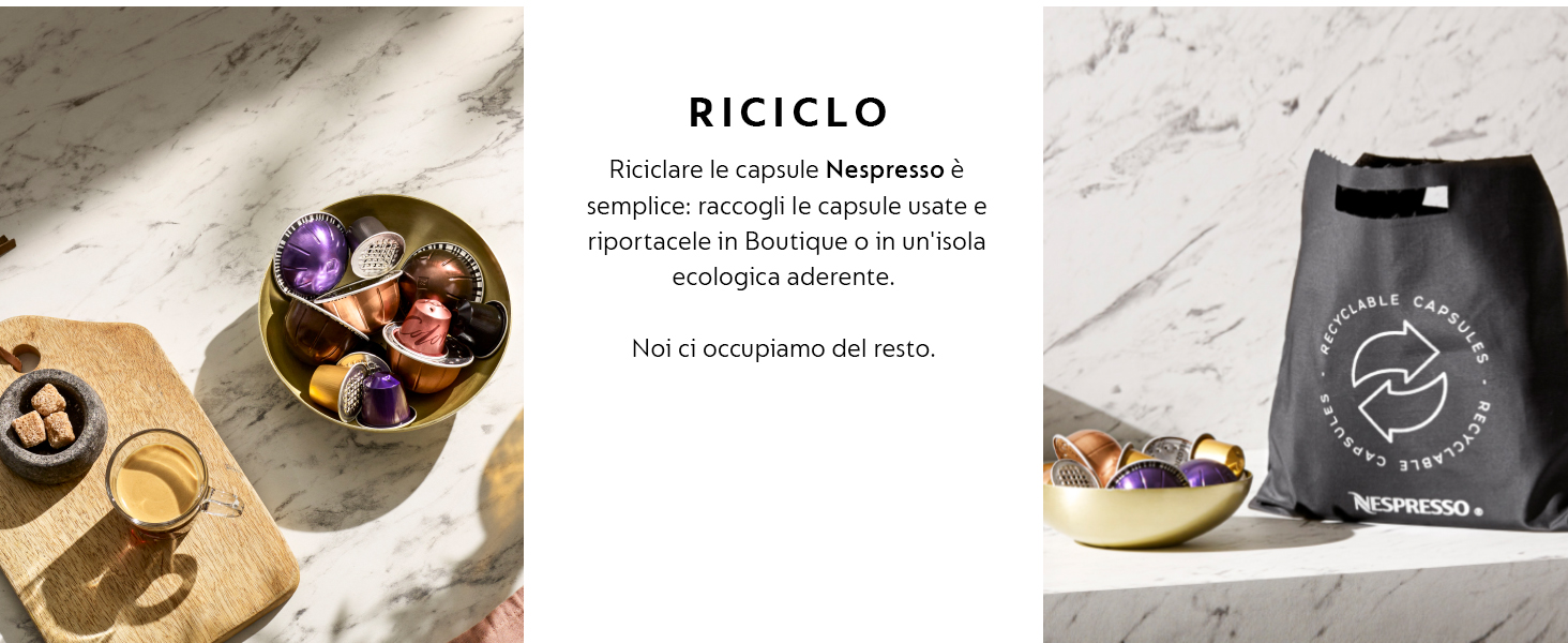 Allestimento fotografico di prodotto che mostra prodotti alimentari artigianali e materiali a marchio ?RICICLO? disposti su sfondo chiaro.