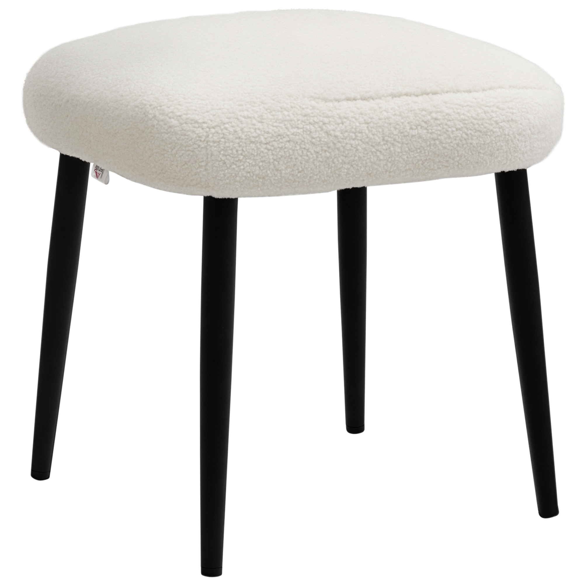 Aosom Hocker, Sitzhocker, Kaschmir-Optik, Fußhocker, Creme-Weiß