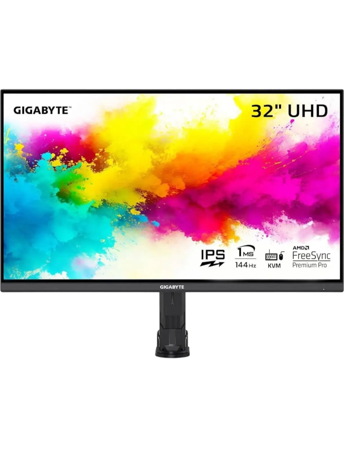 GIGABYTE M32U AE Arm Edition 32" 144Hz 2160P UHD KVM Gaming Monitor, 3840 x 2160 4k SS IPS Display, 1ms (GTG) Response Time, 90% DCI P3, HDR Ready, FreeSync Premium Pro (M32U AE SA), M Series