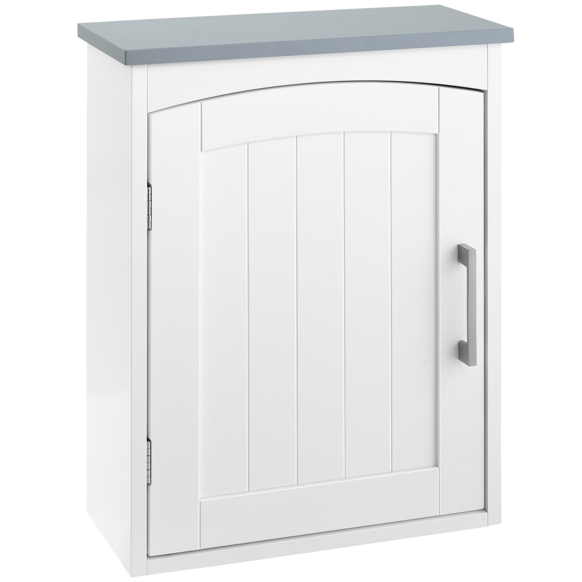kleankin Wandmontierter Badezimmerschrank mit verstellbarem Regal - 41 x 18,5 x 52 cm - MDF - weiß