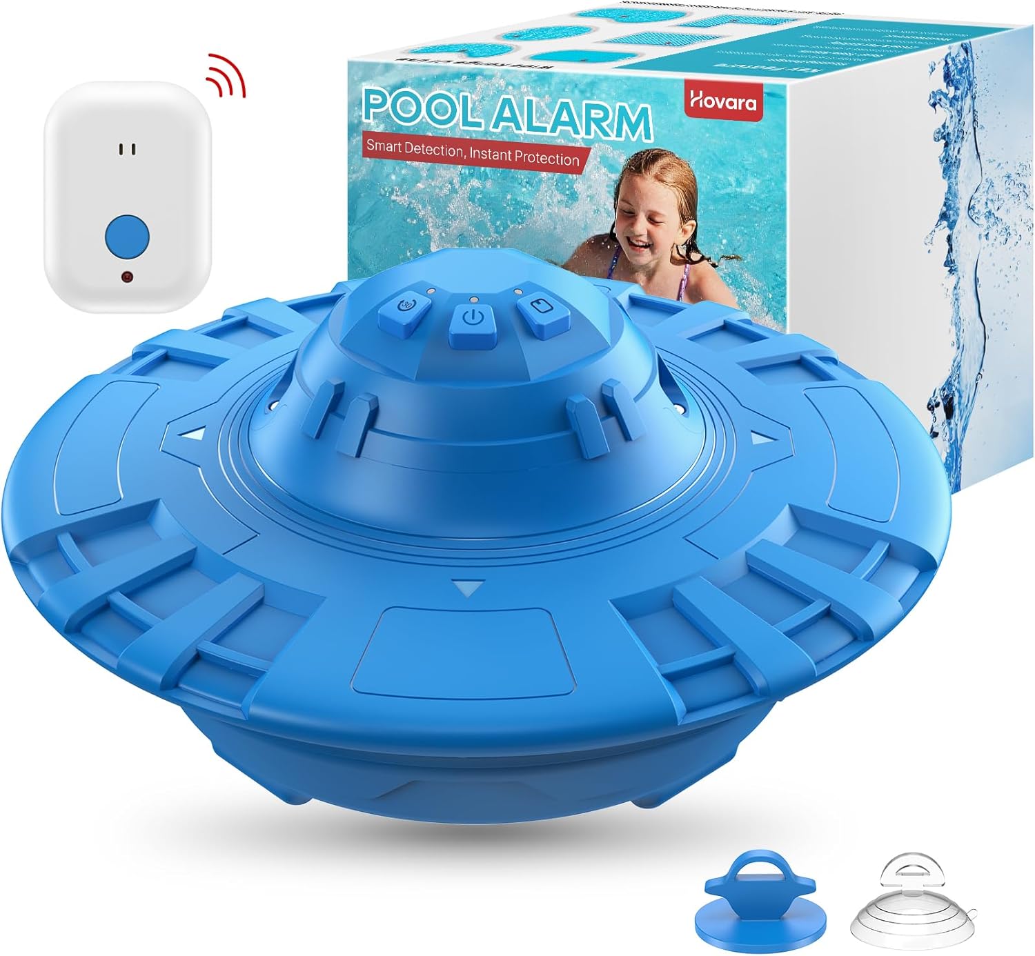 Pool Alarm  Floating Pool Safety Alarms for Inground & Above Ground Pools – Loud 110dB Alert  Adjustable Sensitivity  Protection for Kids & Pets (Blue)