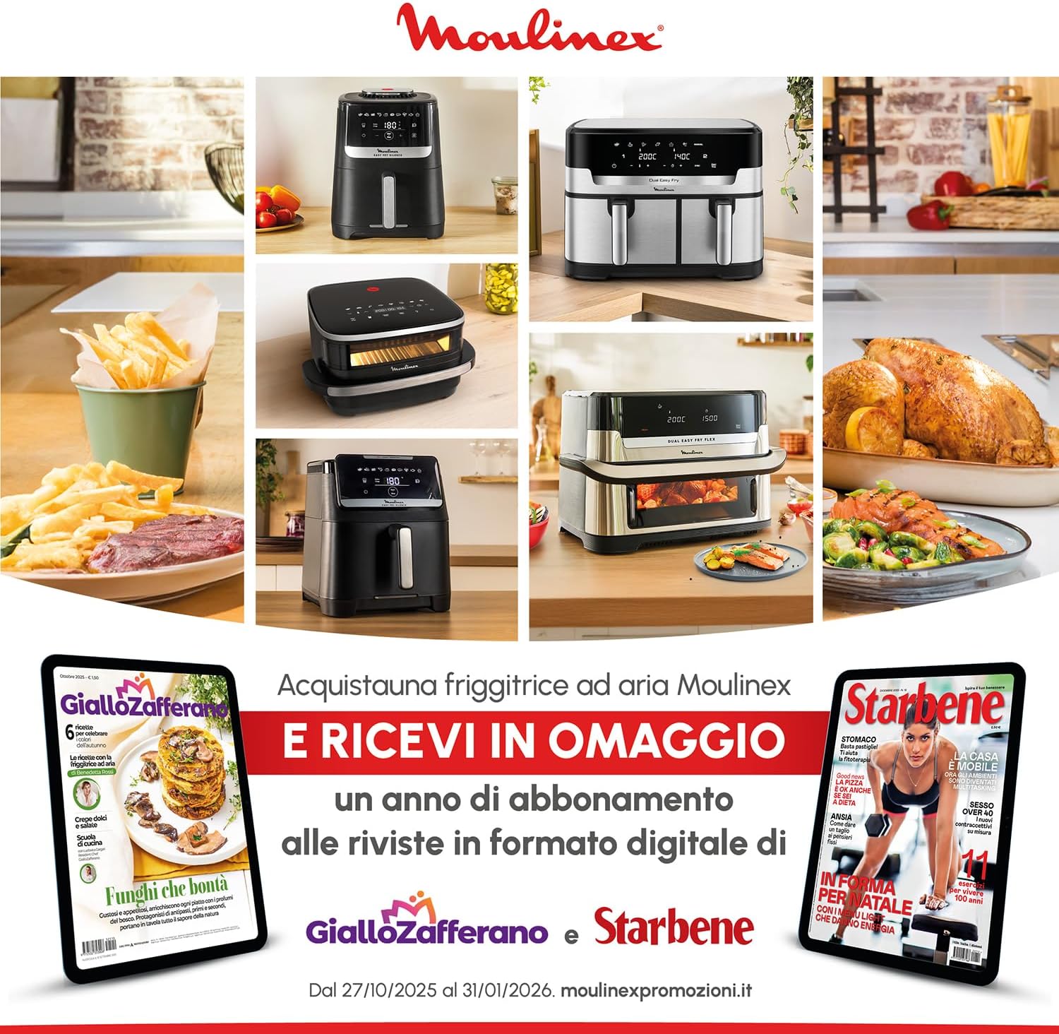 Moulinex Dual Easy Fry Flex Friggitrice ad Aria con Divisore, 2 Scomparti, FlexCook Technology, 2 resistenze superiori, Capacità fino a 9L/2,5kg, 8 Persone, 2700W, 7 Programmi, App My Moulinex, EZ9228