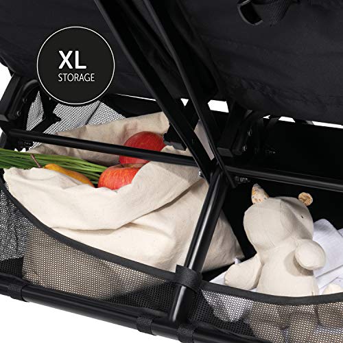 hauck Passeggino Doppio Swift X Duo   Passeggino Gemellare Leggero e Pieghevole con Una Mano, Reclinabile dalla Nascita   Per 2 Bimbi fino a 15 kg ciascuno, Cesto Fino a 3 kg Ciascuno   Nero : Hauck: Amazon.it: Prima infanzia