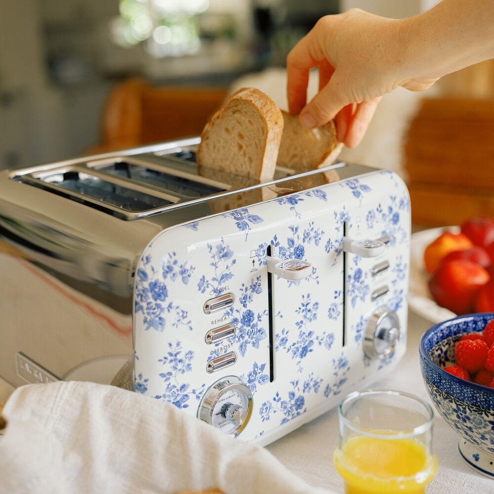 Toaster Laura Ashley 4 Scheiben-Toaster, 7 Stufen – Elveden White Design VQ