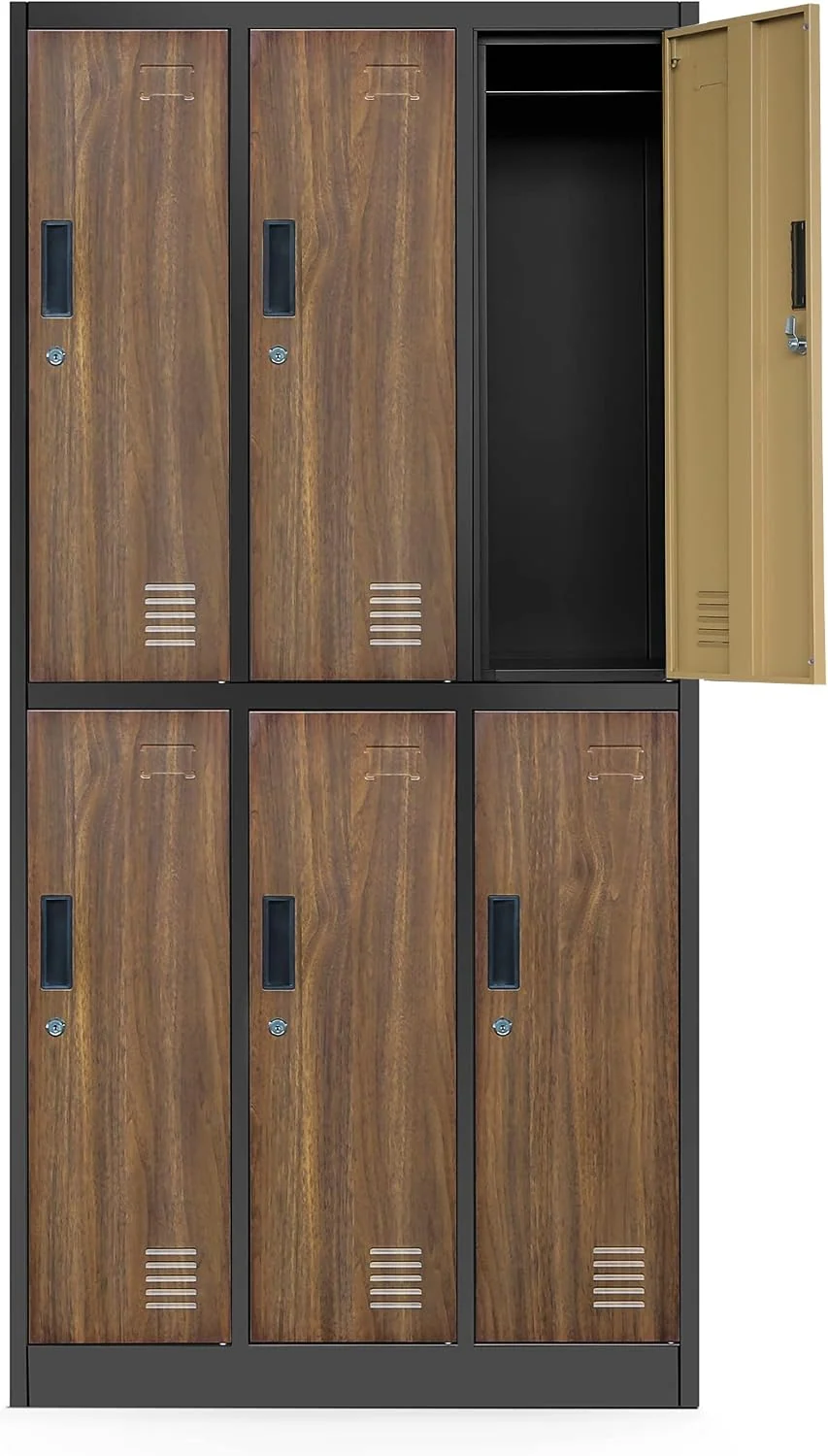 Jan Nowak Schließfachschrank 3B2A Wertfachschrank Metallspind Umkleideschrank 6 Fächer Stahlblech Pulverbeschichtet 185 cm x 90 cm x 45 cm (H x B x T)