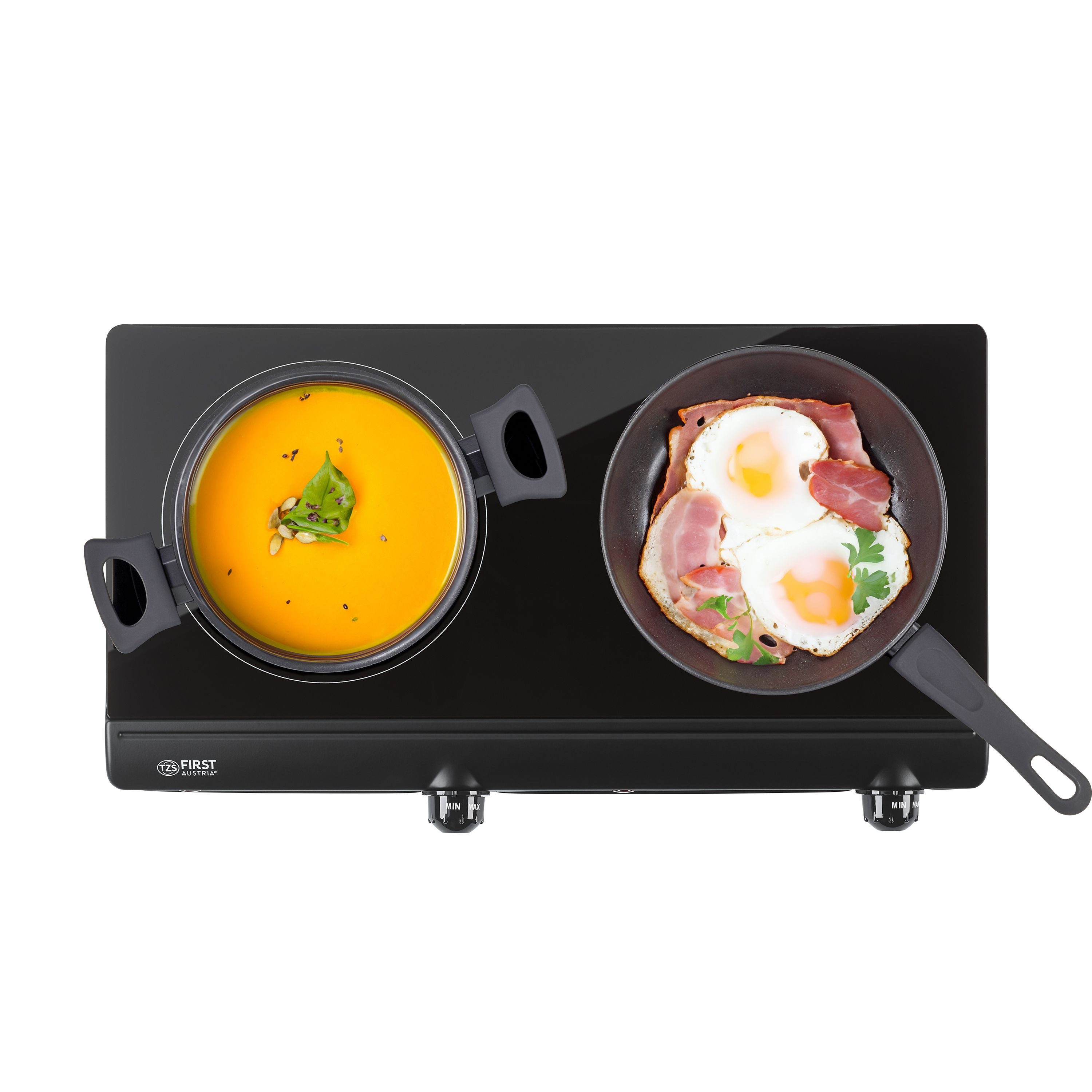Doppelkochplatte Infrarot Kochplatte, 2500W, Glaskeramik, stufenlose Temperaturregelung