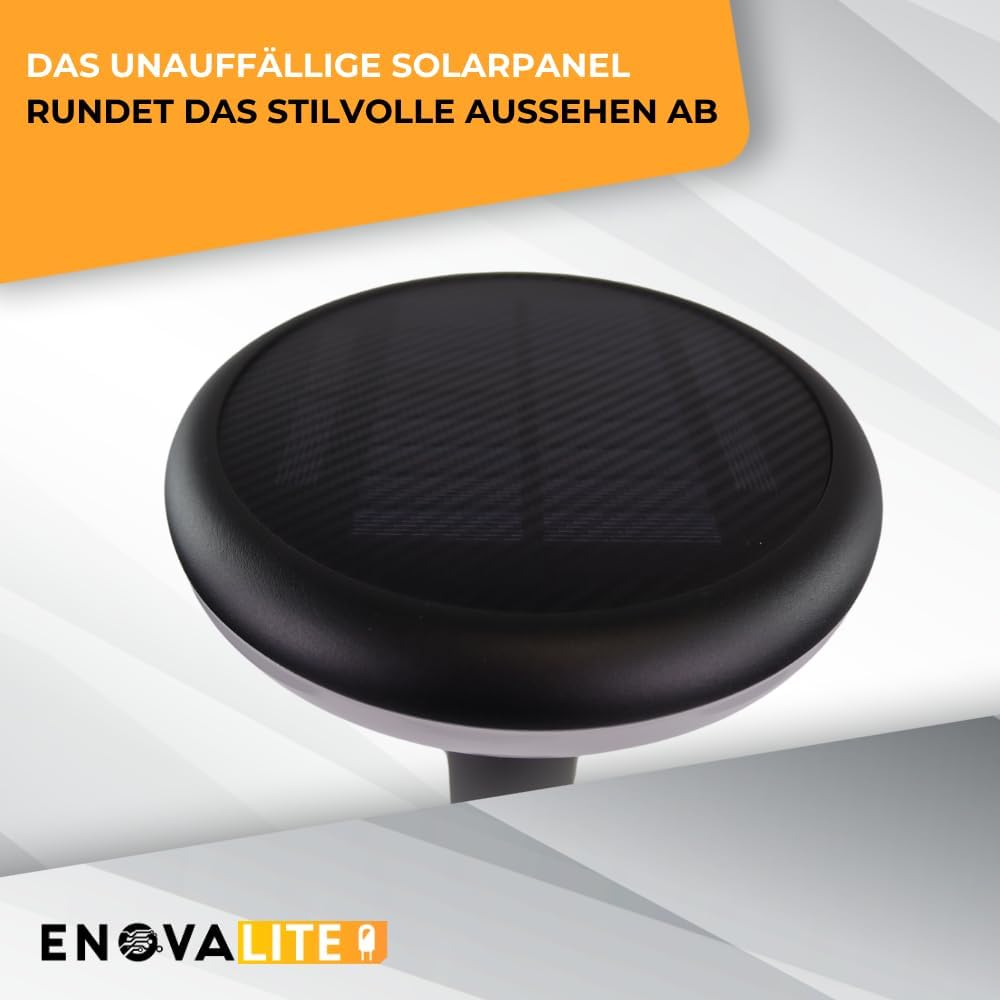 4er Set Solar Wegeleuchte mit Bewegungsmelder - 3 Lichtmodi - 3000K Warmweiß - IP54 wetterfest - Aluminium - runde LED Außenleuchte Pollerleuchte Garten Terrasse