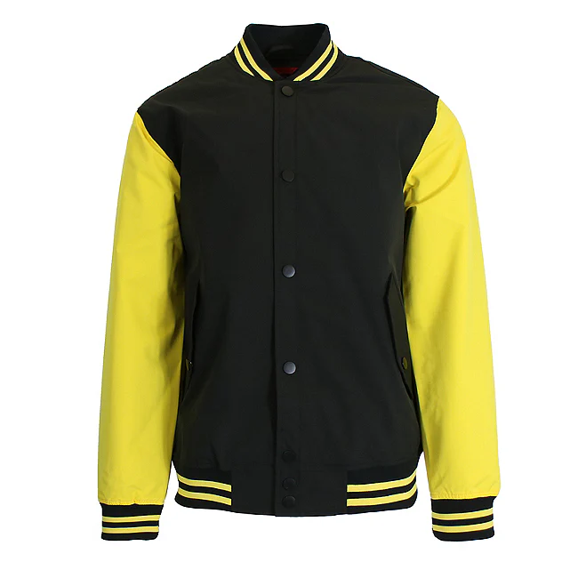 12 Pack Youth Varsity Jacket - Black with Gold Sleeves
