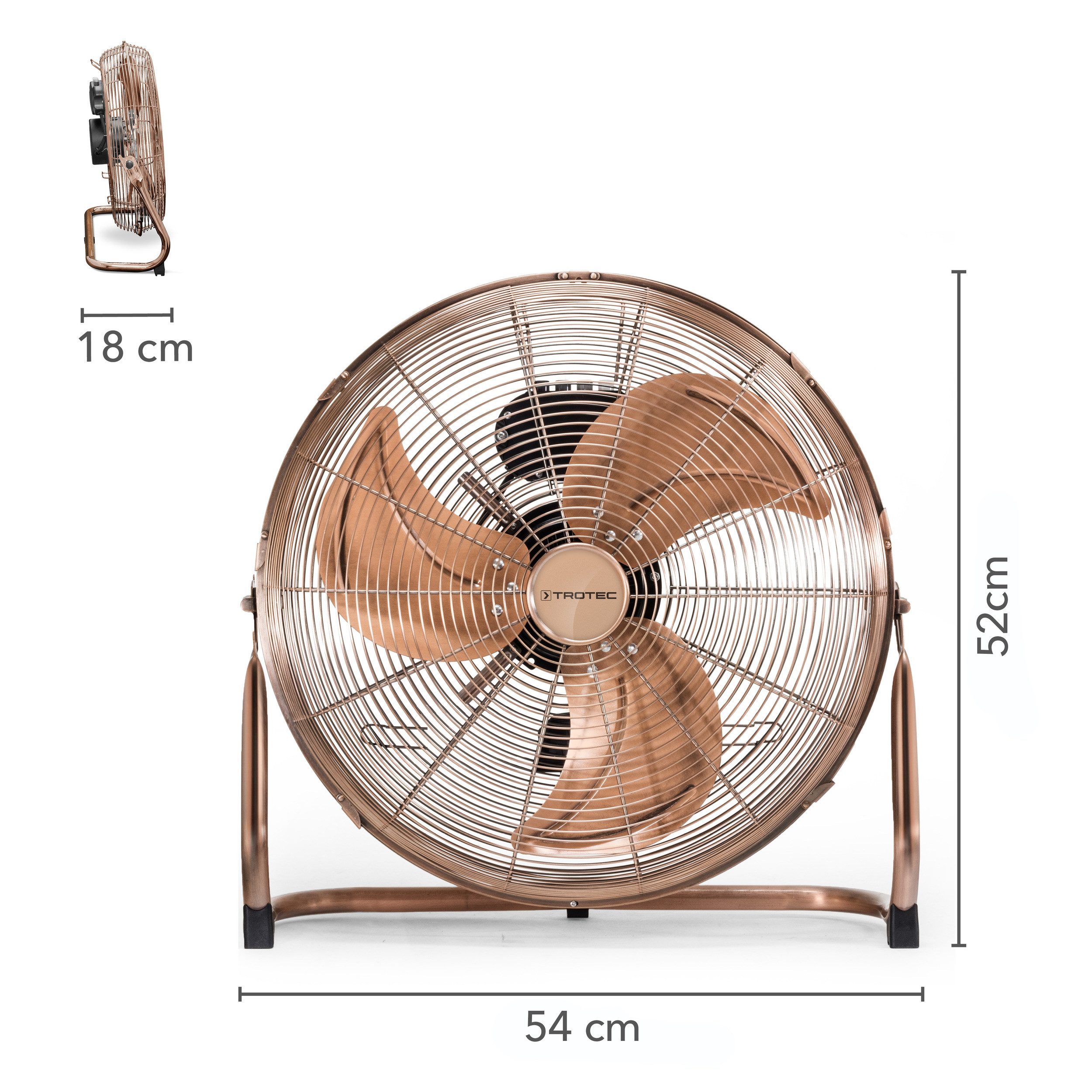 Bodenventilator TVM 17 Kupfer Design Ventilator/ Windmaschine