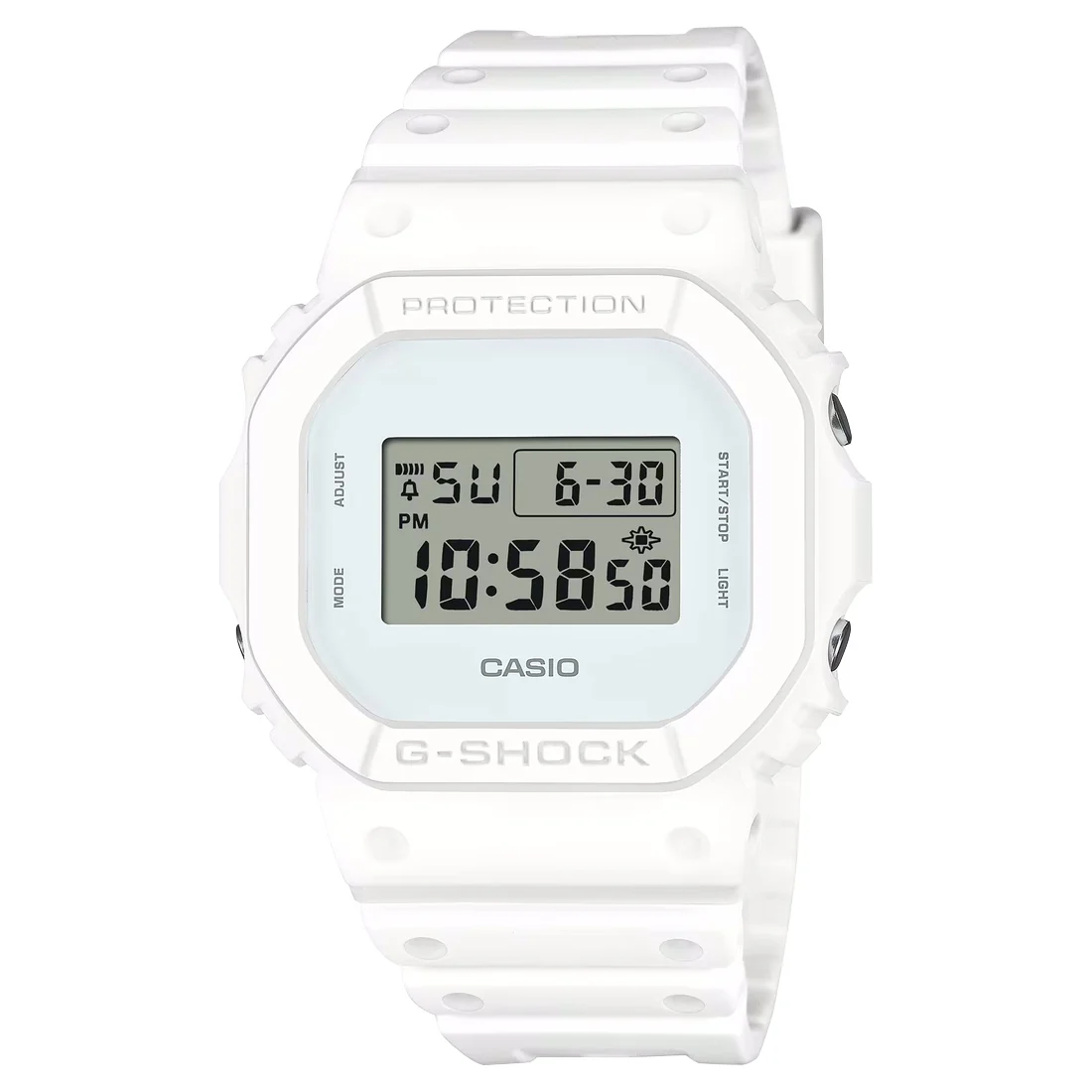 Orologio G-Shock DW-5600WW-7ER bianco display positivo