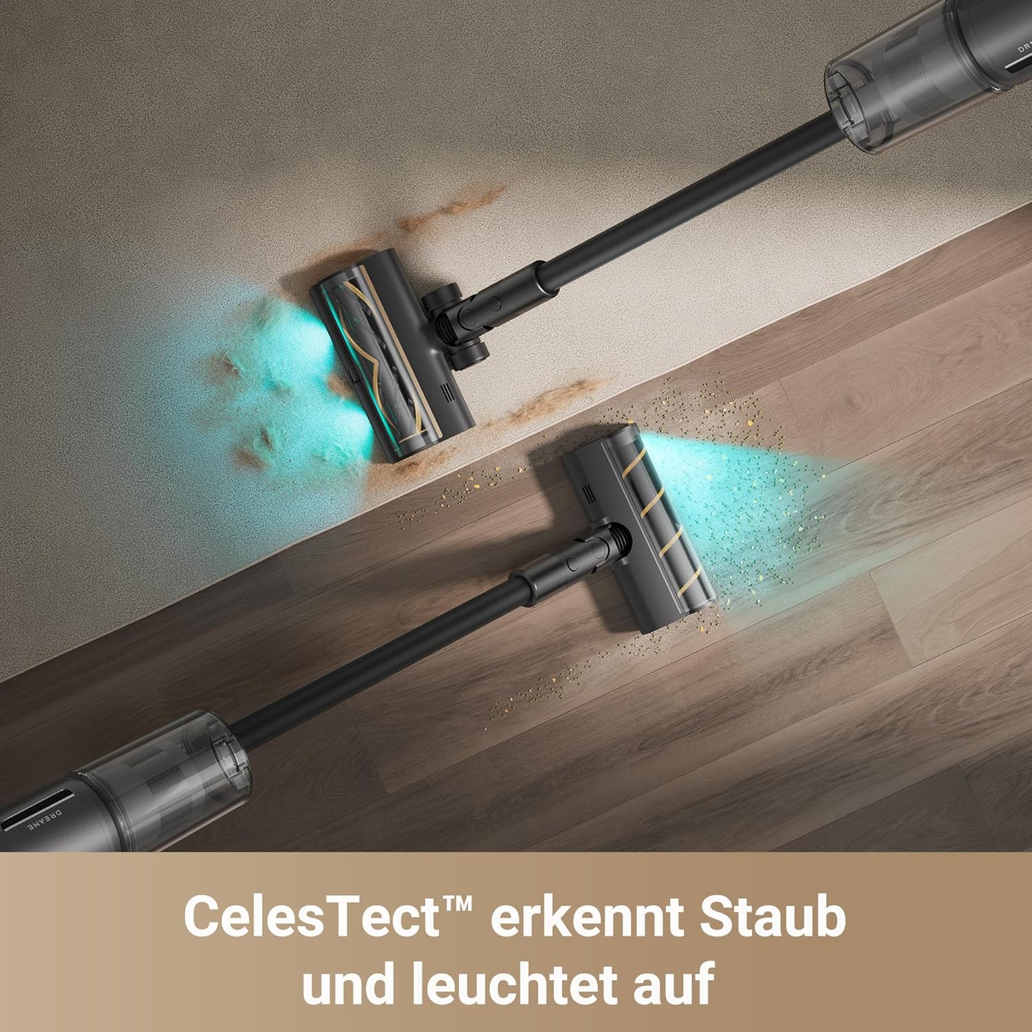 dreame Z30 Kabelloser Bodenstaubsauger, 310 AW Saugkraft, 90 min Max Reinigungszeit, Dust-Reveal-Technologie, Tierhaar-Entfernungswerkzeug, Multi-Flächen-Saugkraft, Schmutzerkennung