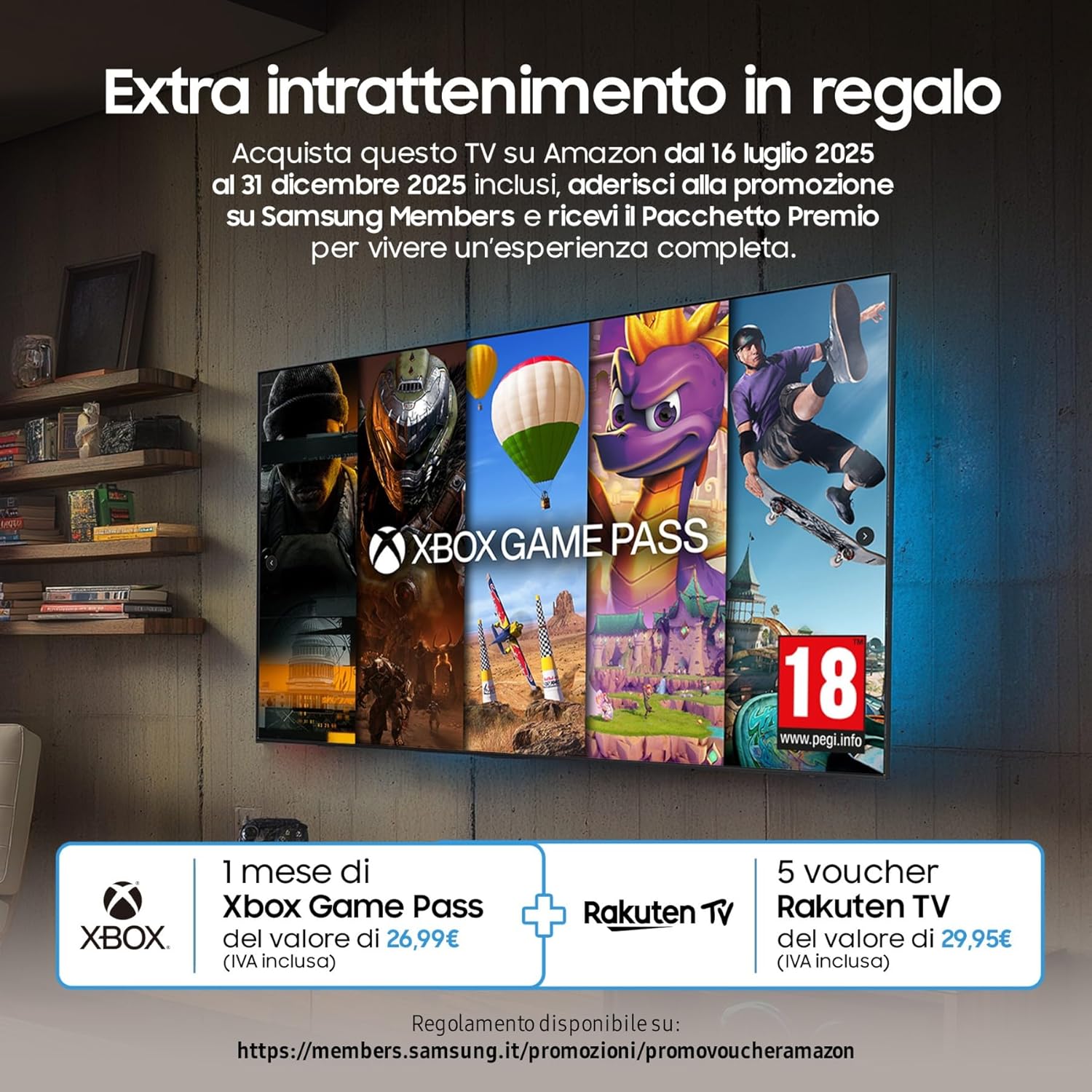 Full HD Smart TV 27'' UE27F6000FUXZT, Hyper Real Processor, HDR & Pur Color, Smart Experience, OTS Lite & Adaptive Sound, SlimLook Design, edizione speciale PACCHETTO INTRATTENIMENTO, 2025