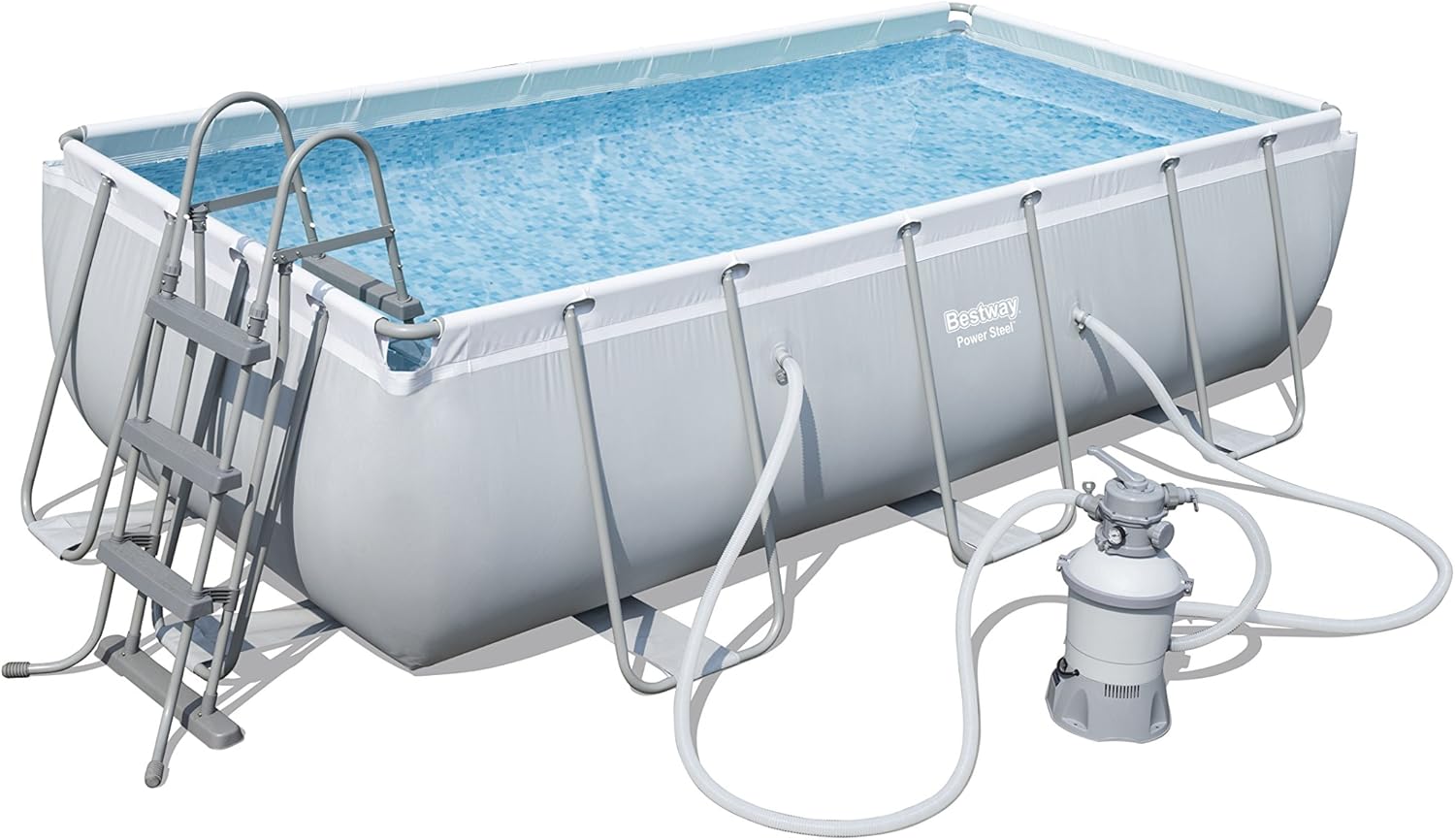 Bestway 56442 Piscina Power Steel Frame Rettangolare, 404x201x100 cm