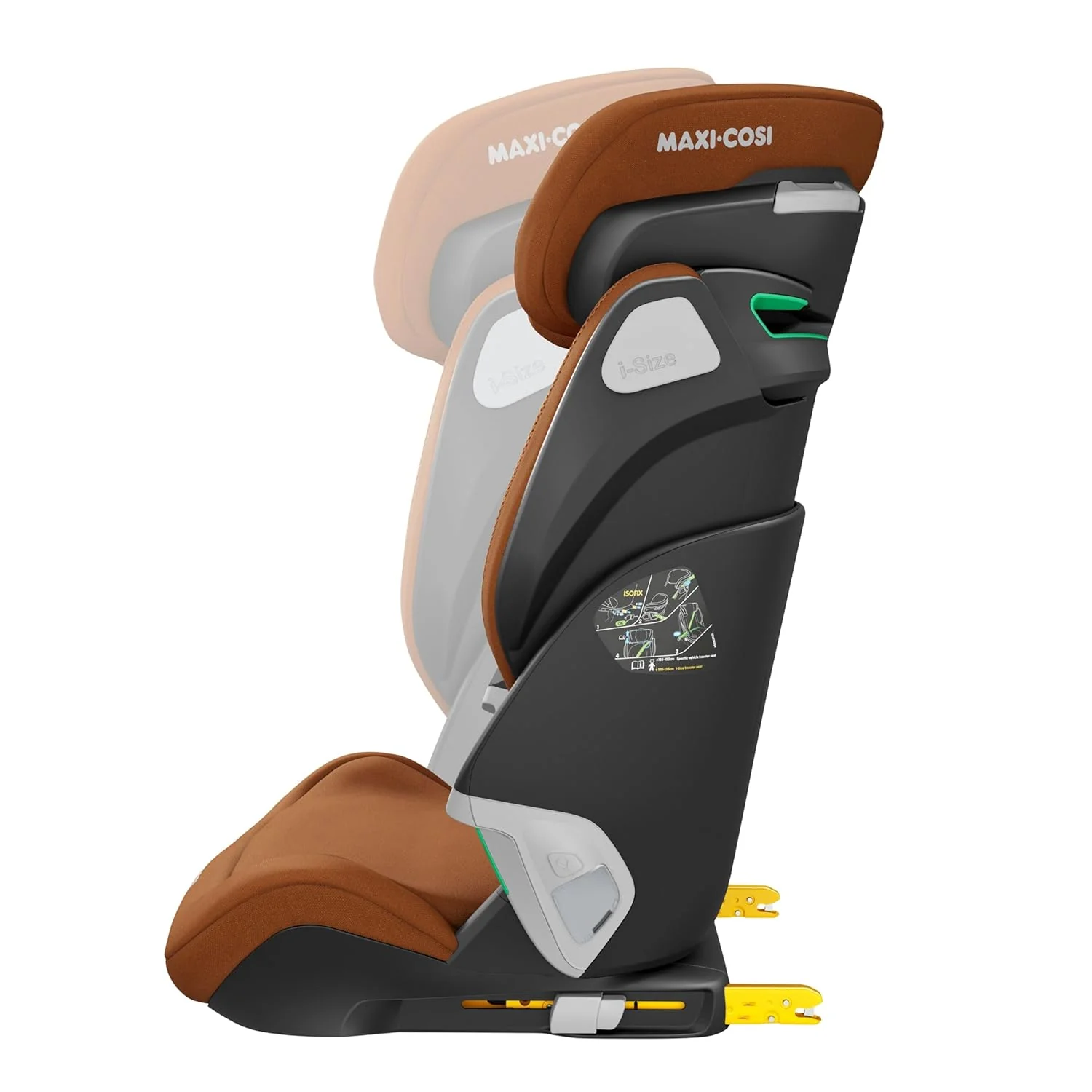 Maxi-Cosi Kore Pro i-Size Kindersitz, 3.5–12 Jahre, 100–150 cm, ClickAssist Licht, Verstellbare Höhe/Breite, Side Protection System+, Authentic Cognac