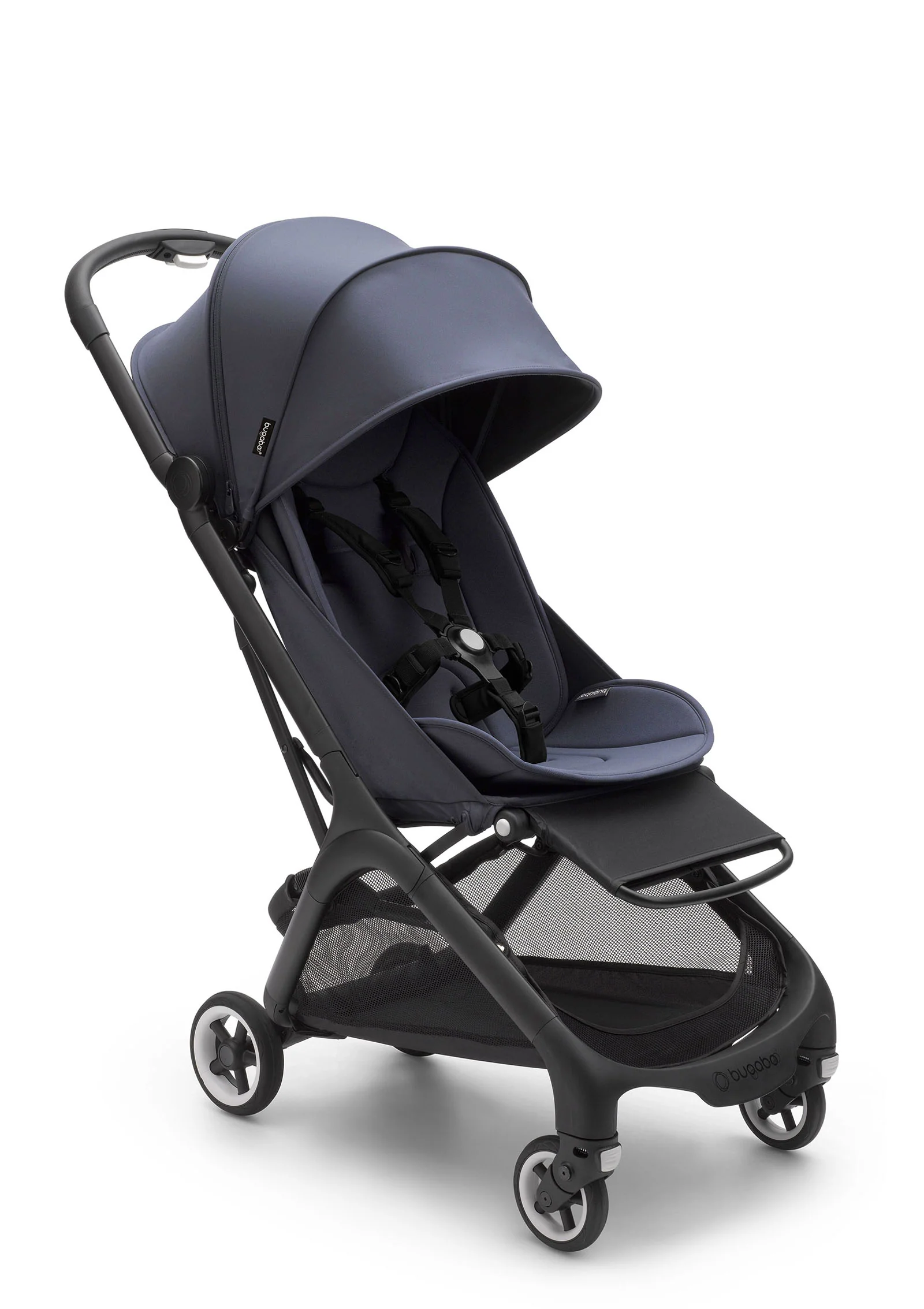 2025 Cochecito Butterfly Buggy Negro / Azul Tormenta