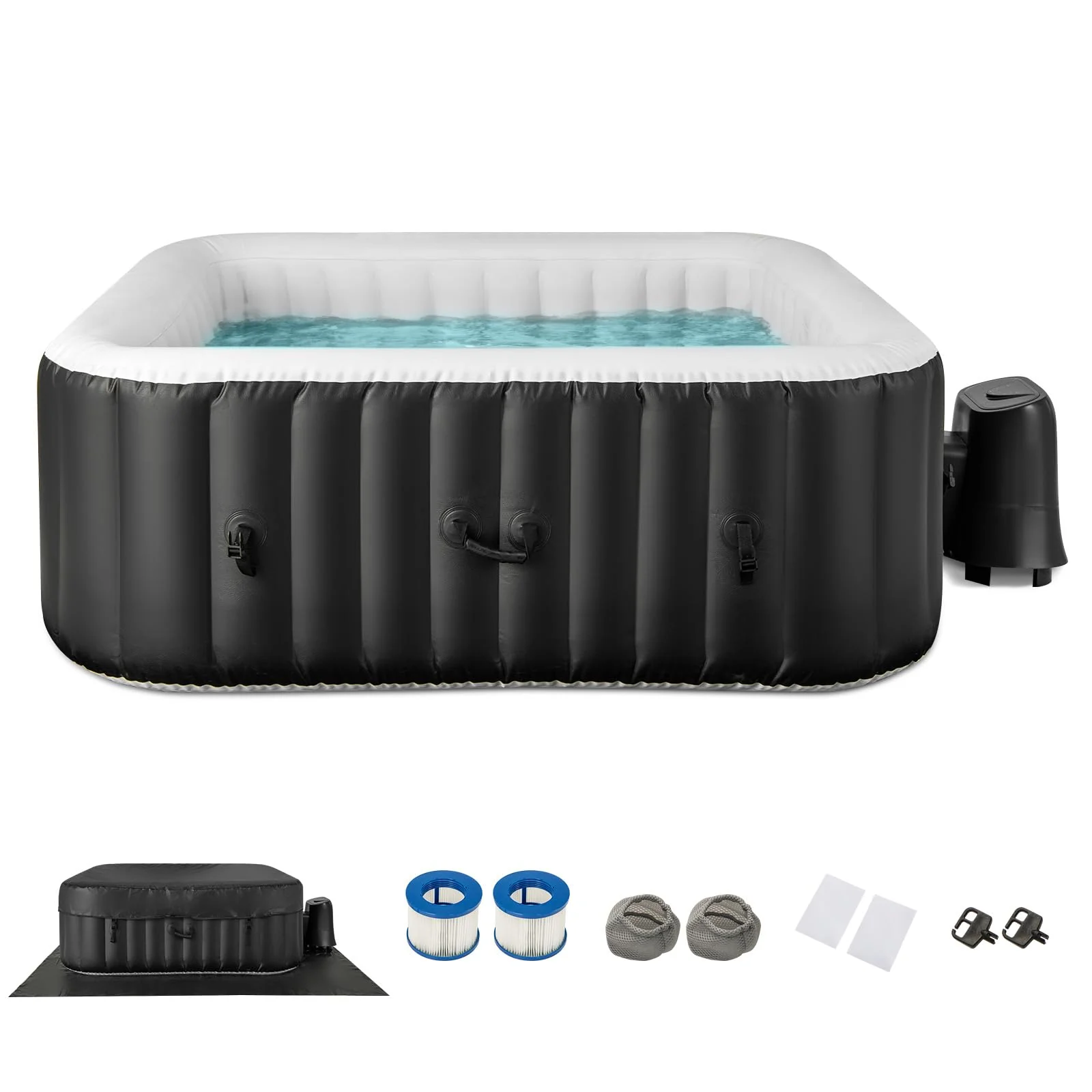 Inflatable Hot Tub, Blowup Pool Hottub, Portable Outdoor Water SPA