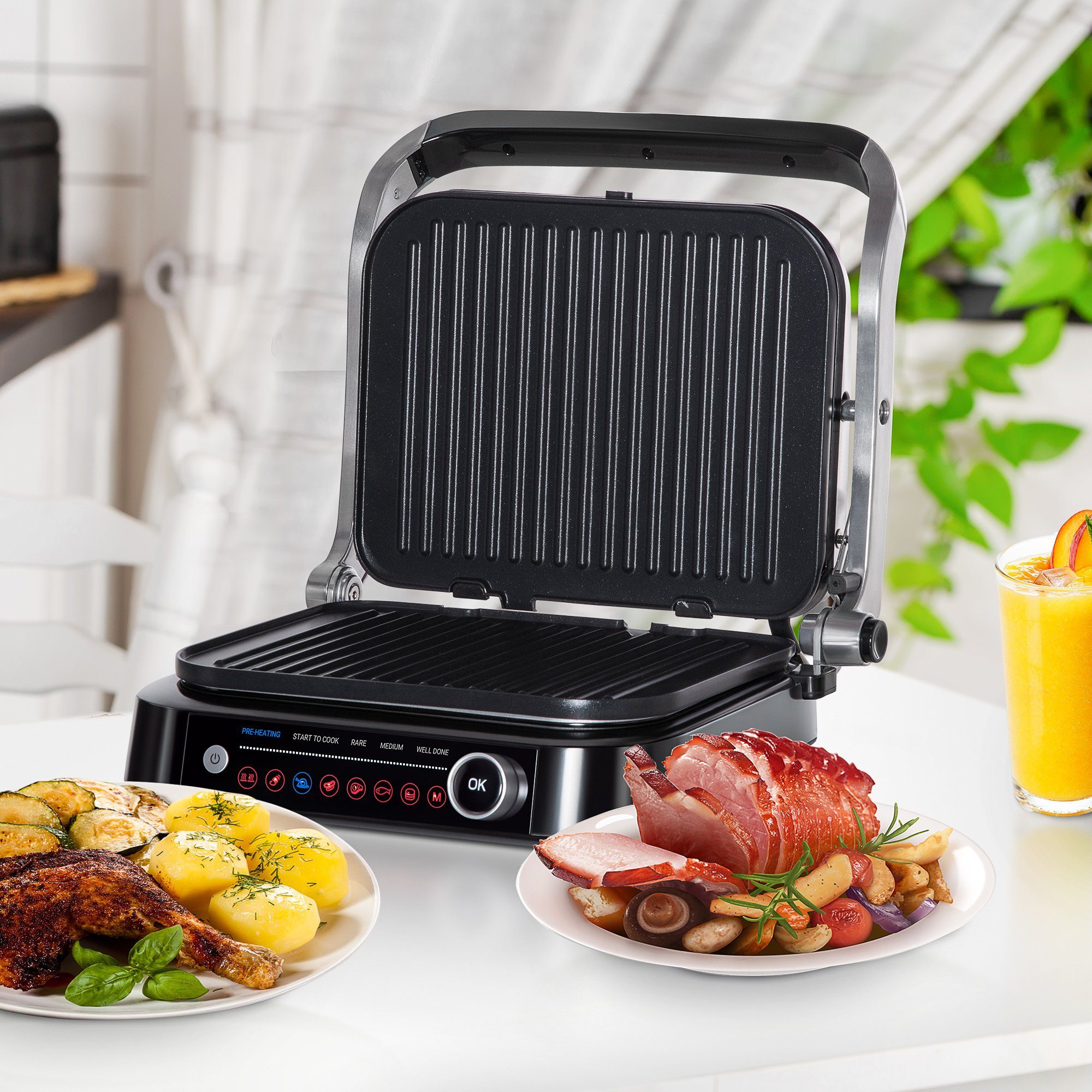 Raclette Kontaktgrill Intelligente Zeitkontrolle Multi-Funktionen