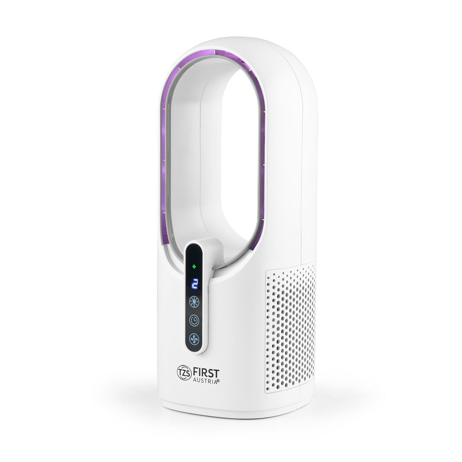 Akku-Standventilator Akku-Mini-Tischventilator mit Timer & LED-Display – bladeless & mobil