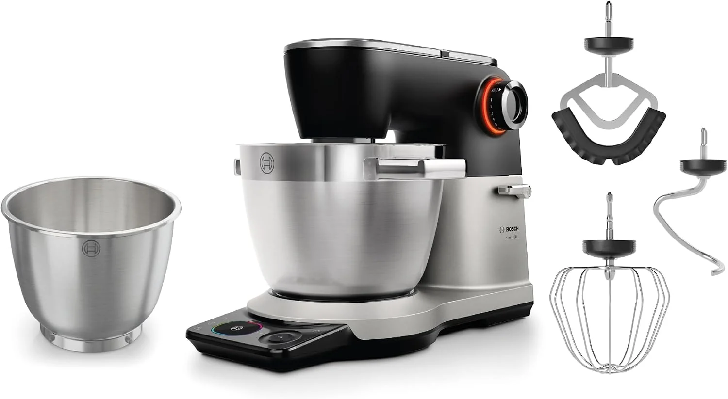 Bosch Universalküchenmaschinen, 1.800 W, 6 L, Silber, Küchenmaschine Serie 8 mit Automatikprogramm, Waage, Timer