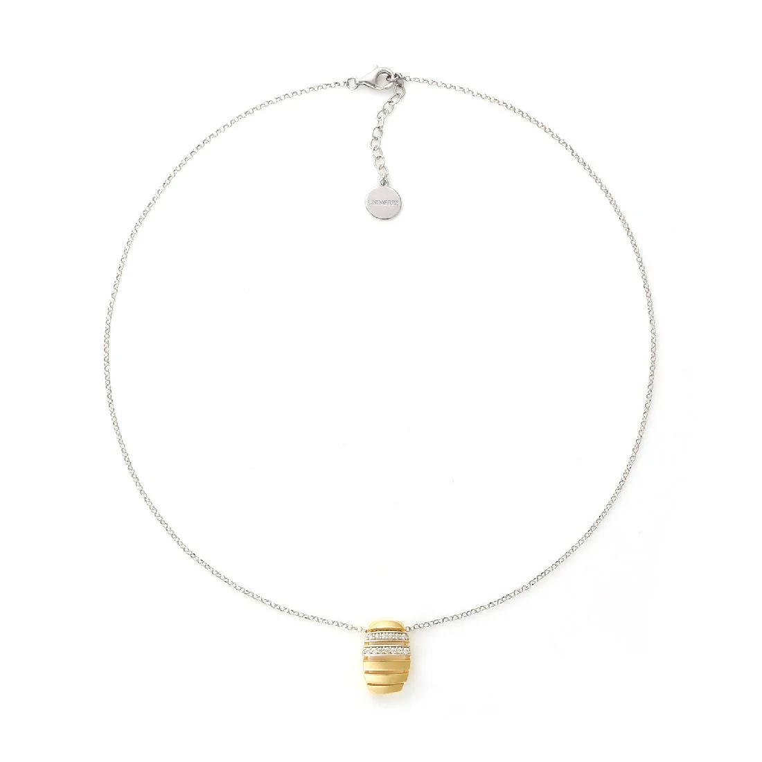 Collana Unoaerre in argento placcata in oro 18tk bicolore con zirconi 6500