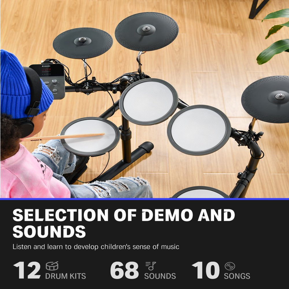 Donner Electric Drum Set For Kids Beginner, 68  Sounds, Quiet Mesh Pad