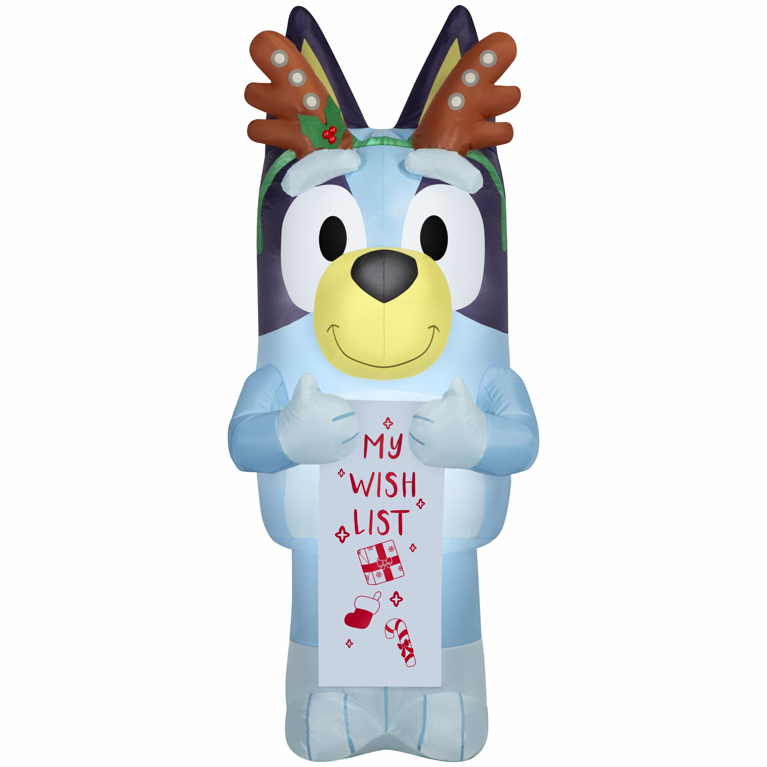 Gemmy Christmas Airblown Inflatable Yard Decoration &ndash; Bluey with Wish List, 5.5 ft