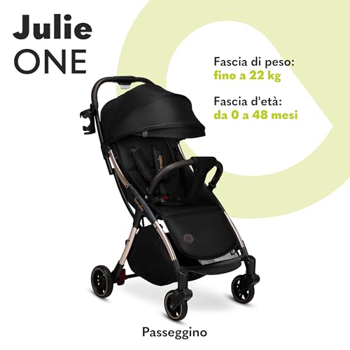 LIONELO Julie One Passeggino leggero e pieghevole da 0 mesi fino 22 kg Compatto con zanzariera, coprigambe, portabibite e borsa, Poggiapiedi regolabili e schienale alla posizione a sdraiata (Gold) : Amazon.it: Prima infanzia