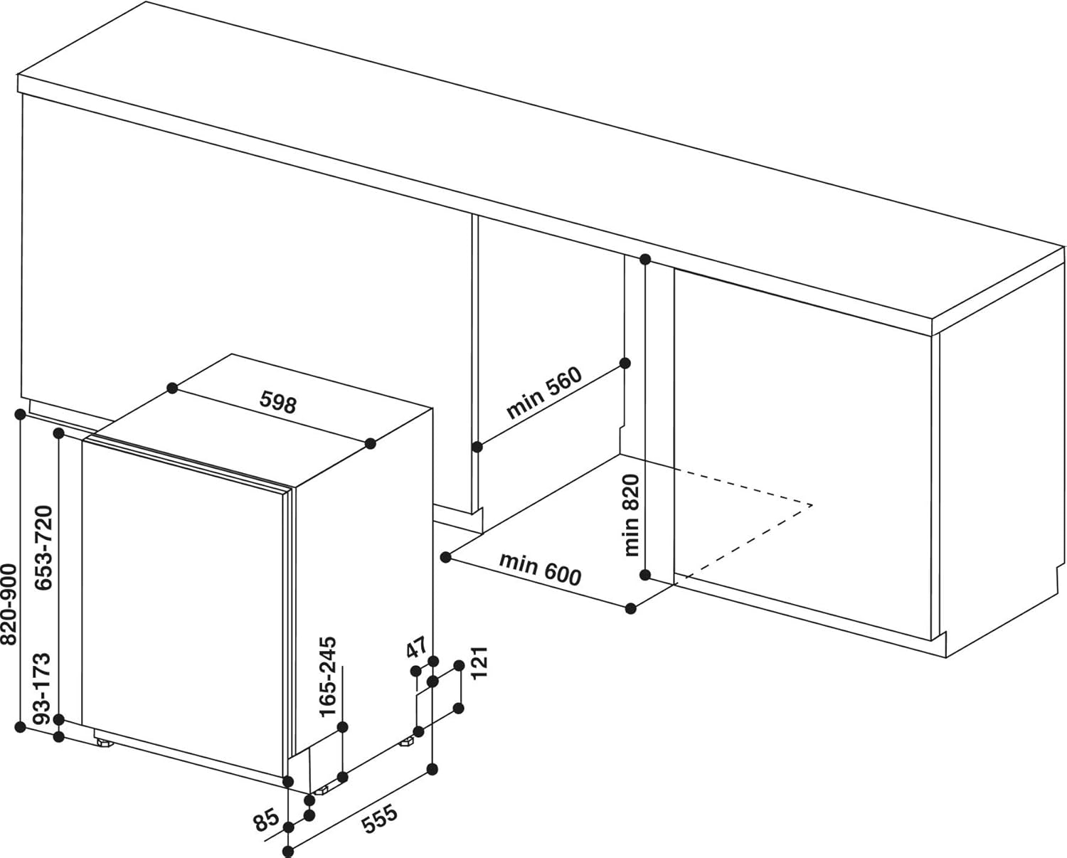 Bauknecht BUO 3O41 PLT X Unterbau-Geschirrspüler 60 cm /14 Maßgedecke /10 Standardprogramme und 1 Sensorprogramm/PowerClean/ActiveDry/Besteckschublade/Vollwasserschutz