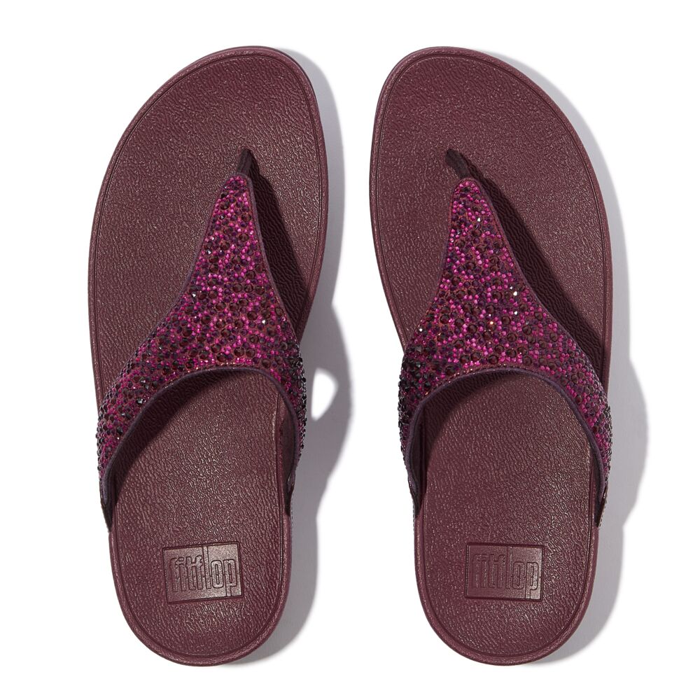 FitFlop Lulu Glitzer Metallic Plumberry Zehensteg