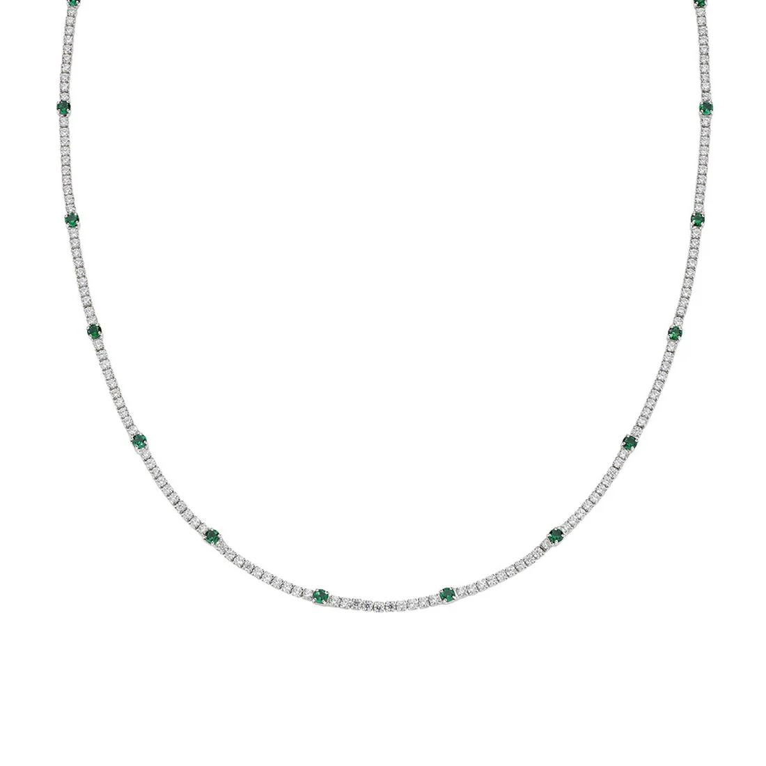 Collana Amen tennis pietre verdie bianche 2 e 3mm CLTB2B3VE