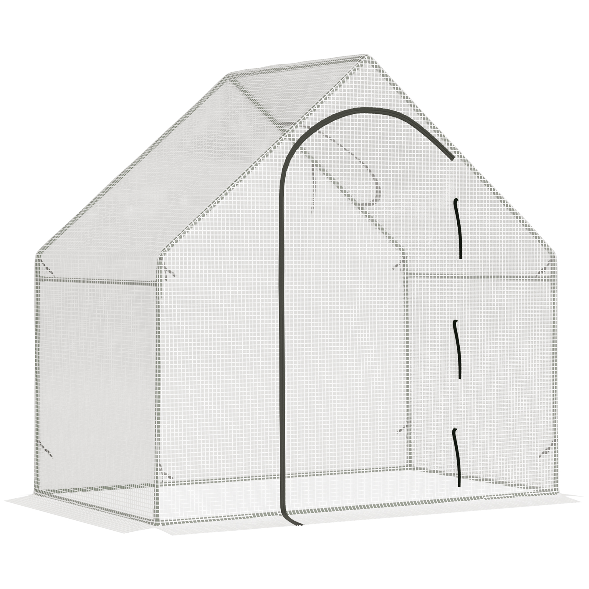 Outsunny Gewächshaus, begehbar, 1,80 x 1,00 x 1,68 m, Foliengewächshaus, robuste Plane, Weiß