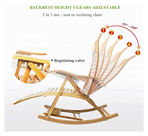 Sedia a Dondolo Pieghevole, sedie a Dondolo Pieghevoli in Legno, sedie Prendisole, sedie a Dondolo da Giardino per Adulti Anziani, poltrone reclinabili a Dondolo in bambù per Esterni con Bra : Amazon.it: Giardino e giardinaggio