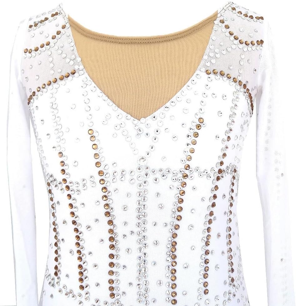Eiskunstlaufkleid For Frauen Und Mädchen Eislaufen Professionelles Wettkampfkleid Hochelastischer Strass Langarm Langarm Kundenspezifisch