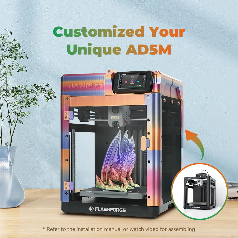 3D-Drucker Adventurer 5M mit Auto-Kalibrierung, 600 mm/s, Vollmetall-CoreXY, 220x220x220 mm