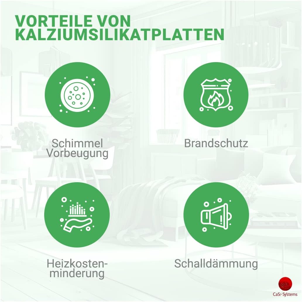 Klimaplatte 10mm Calciumsilikat Dämmplatte, anti Schimmel, für innen, Keller, Feuchtraum, Energiesparend & Dämmend, Set für 51,8 m²