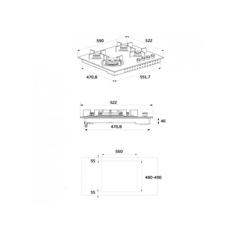 Beko HIXI 64700 UF / HIXI64700UF - Piano cottura a Induzione con Cappa Integrata Nero in Vetroceramica 60 cm - 4 zone