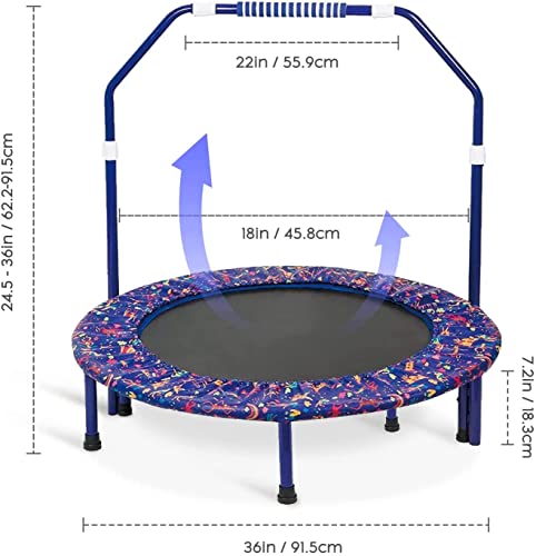 Trampolino Elastico per Bambini con Elastico Pieghevole Rebounder Corrimano Regolabile e Copertura Imbottita di Sicurezza Mini Trampolino per uso Interno ed Esterno : Amazon.it: Sport e tempo libero
