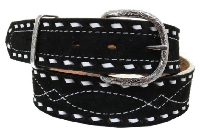 Double J Saddlery - Black Suede Belt