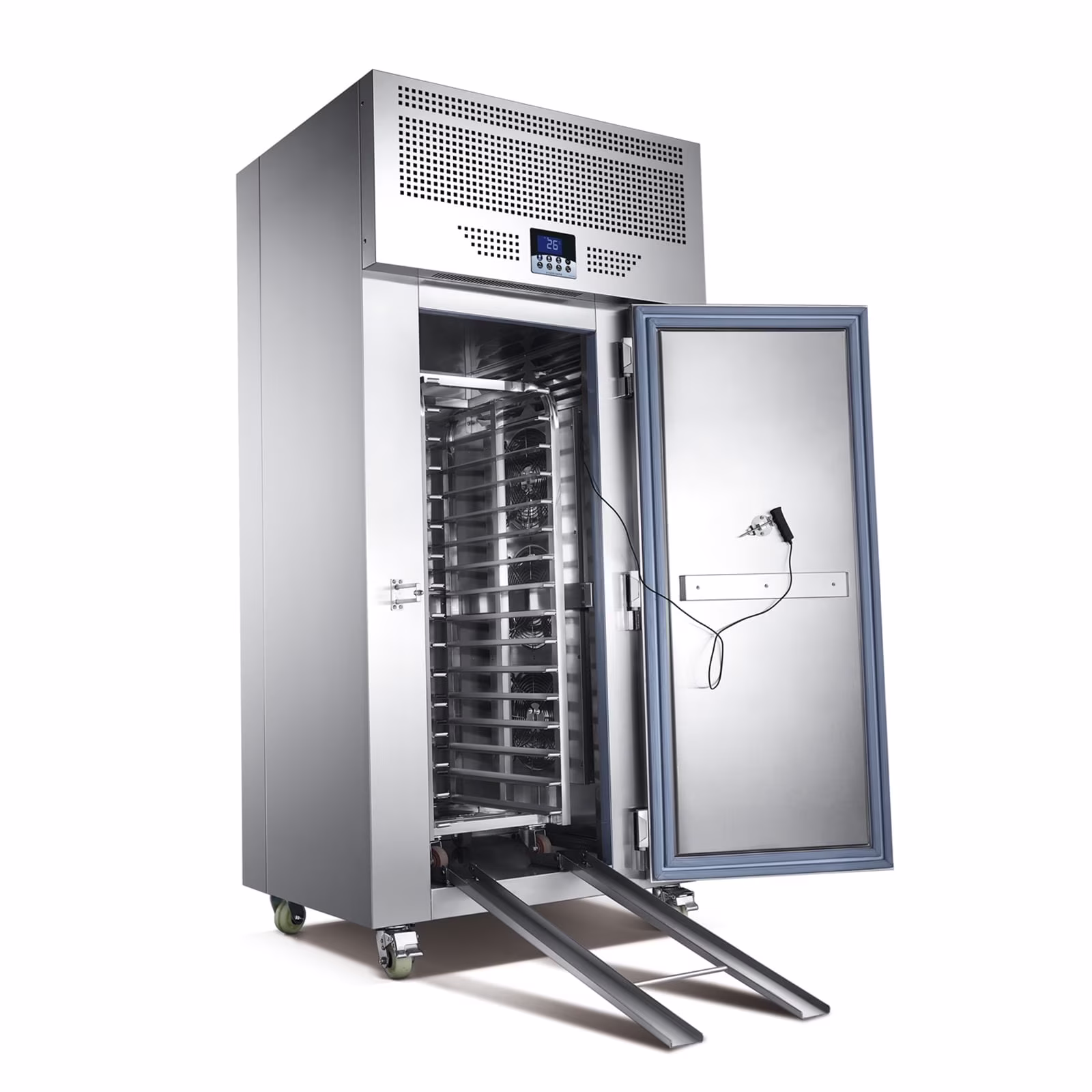 Kolice Commercial Heavy Duty 15 Trays Blast Chiller with Trolley Cart, Chest Freezer, Restaurant Freezer Cabinets, Shock Freezing Blast Freezer-Lowest temperature -40??F(-40??C)