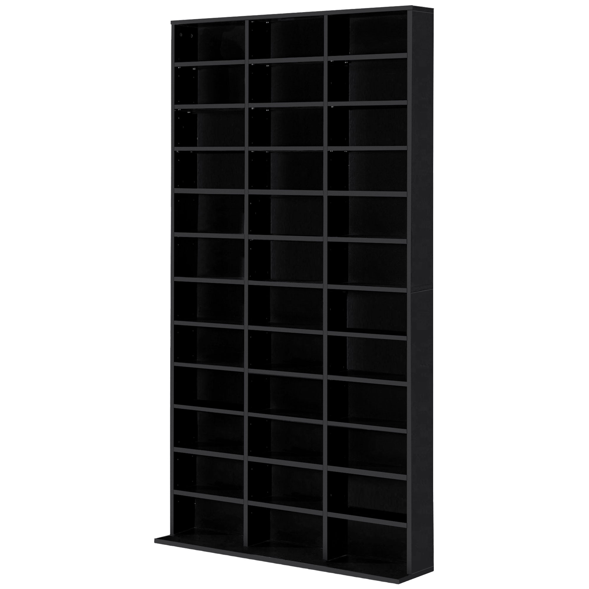 HOMCOM CD-/DVD-Regal Aufbewahrung für 1116 CDs 36 höhenverstellbare Fächer 102 x 24 x 195 cm Schwarz