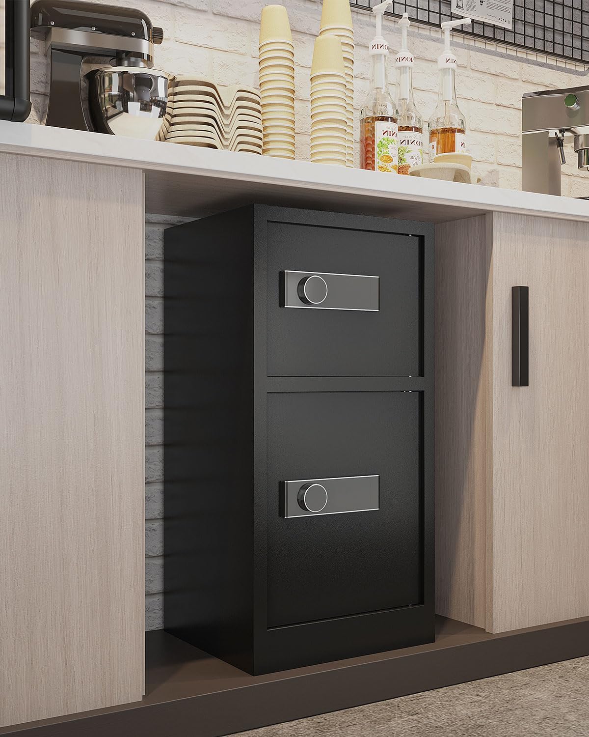 8.6 Cuft Dual Door Safe Box, Fireproof, Waterproof, Removable Shelves