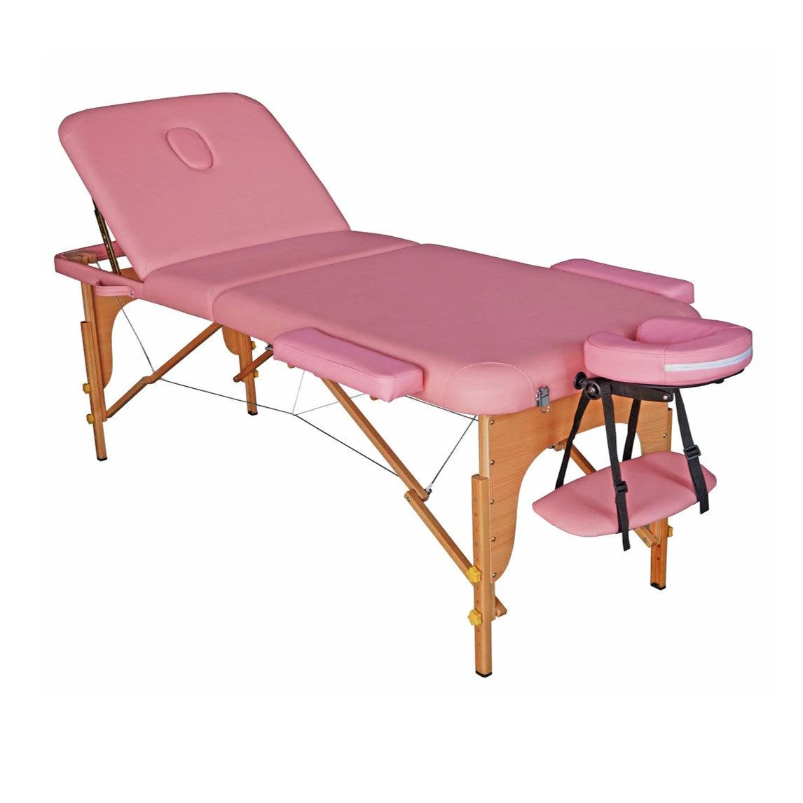 Lettino Massaggi Pieghevole in Legno ERIS – Rivestimento in Similpelle, Altezza Regolabile, Confortevole e Professionale