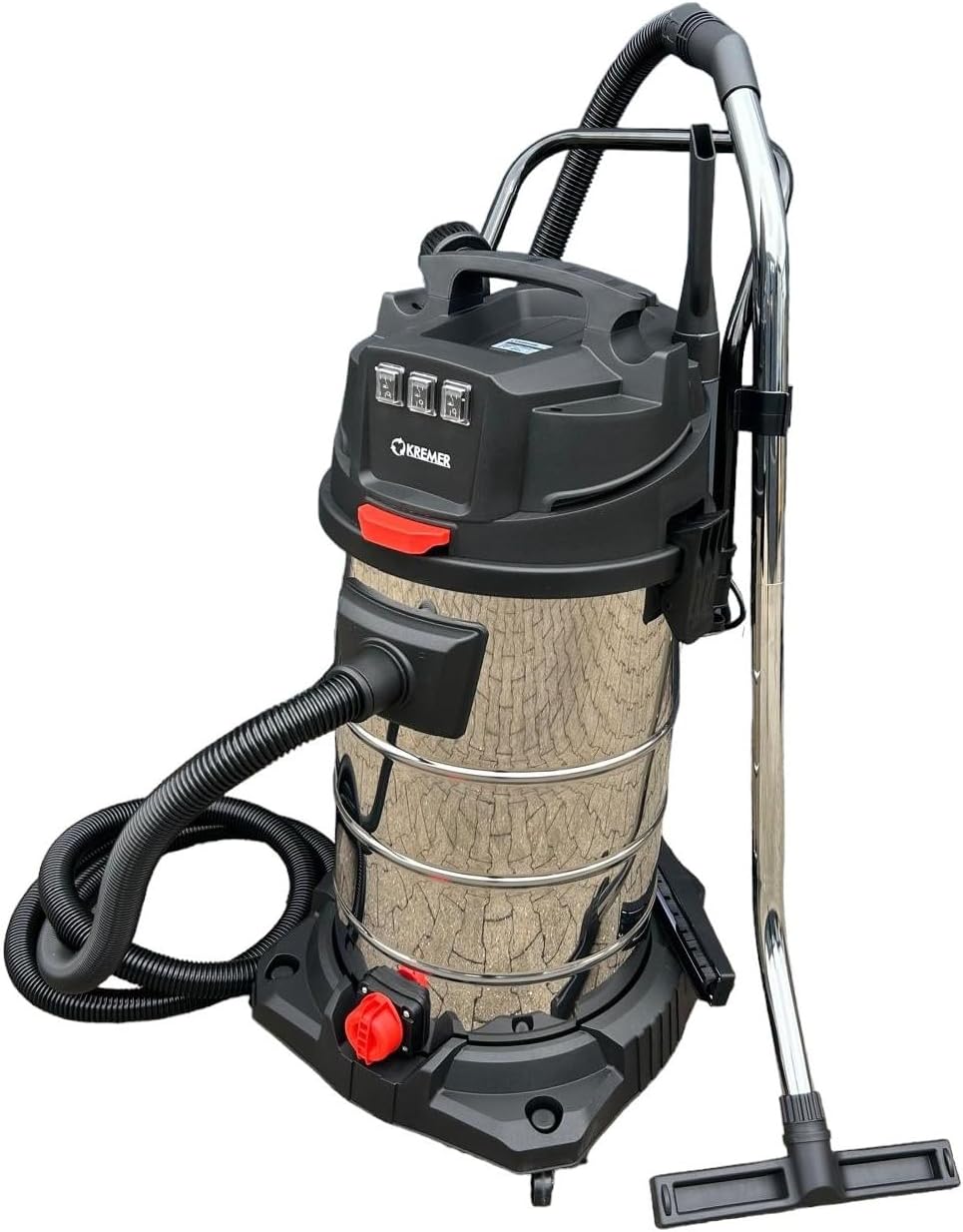 Aspirapolvere Industriale 3000 W Umido Secco 100 Litri in Acciaio Inox | Con 3 Motori di Aspirazione da 1000 Watt | Aspirapolvere Bagnato