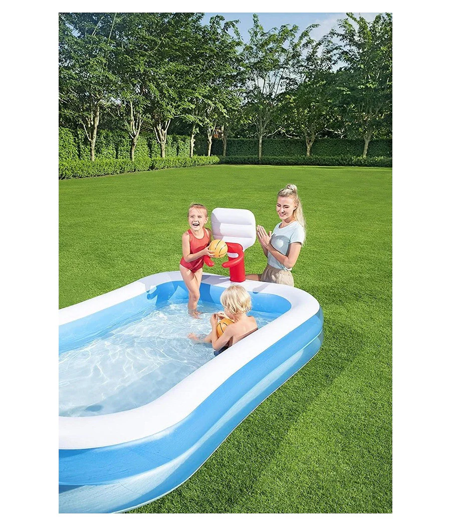 Trade Shop - Piscina Gonfiabile Per Bambini 3 Anni+ Gioco Pallacanestro Basket Giardino