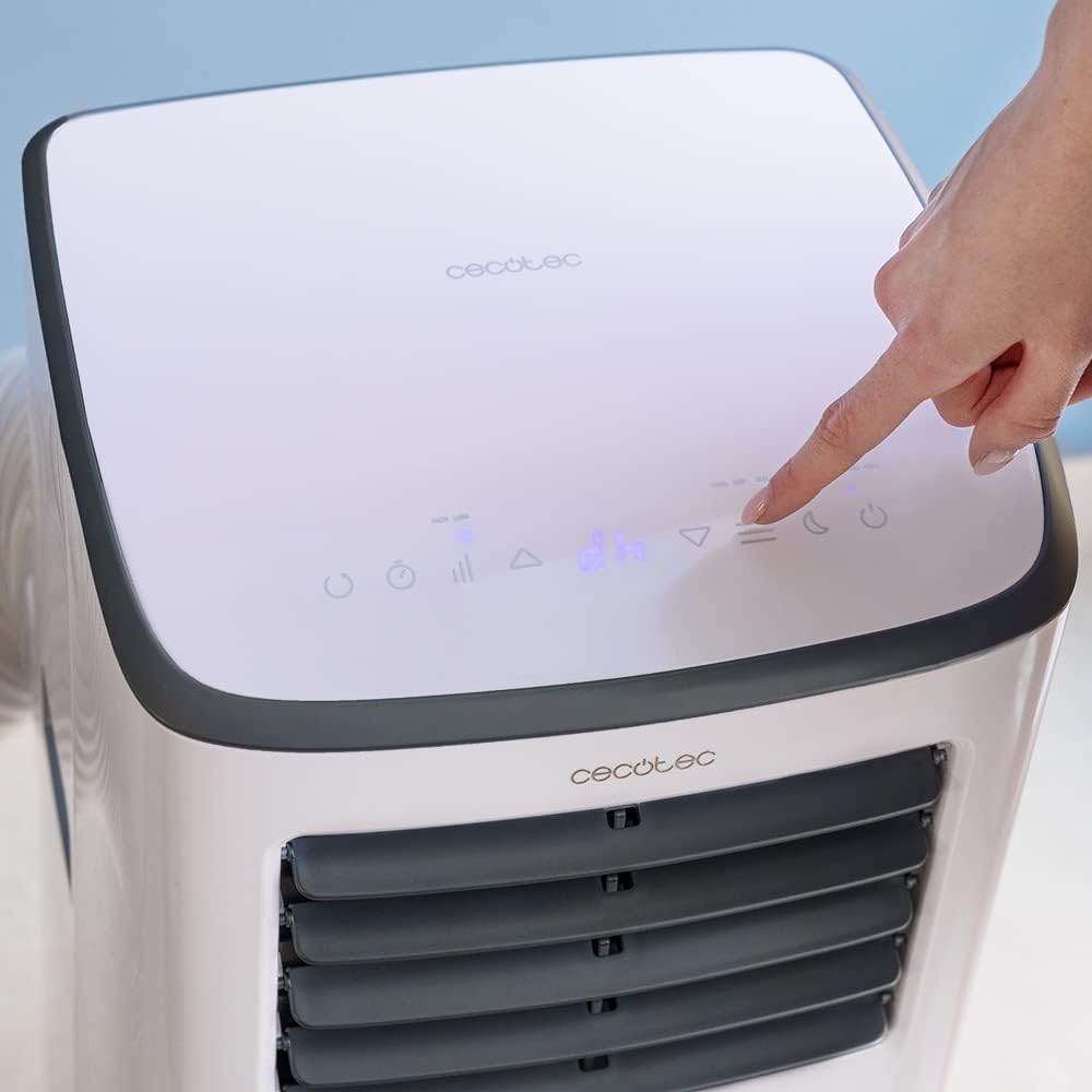 Cecotec Tragbare Klimaanlage mit Fernbedienung ForceClima 7100 Soundlos. 7000 BTU, Soundless Technology, LED -Bildschirm, 4 Modi, 2 Geschwindigkeiten, Abdeckung von bis zu 15 m2