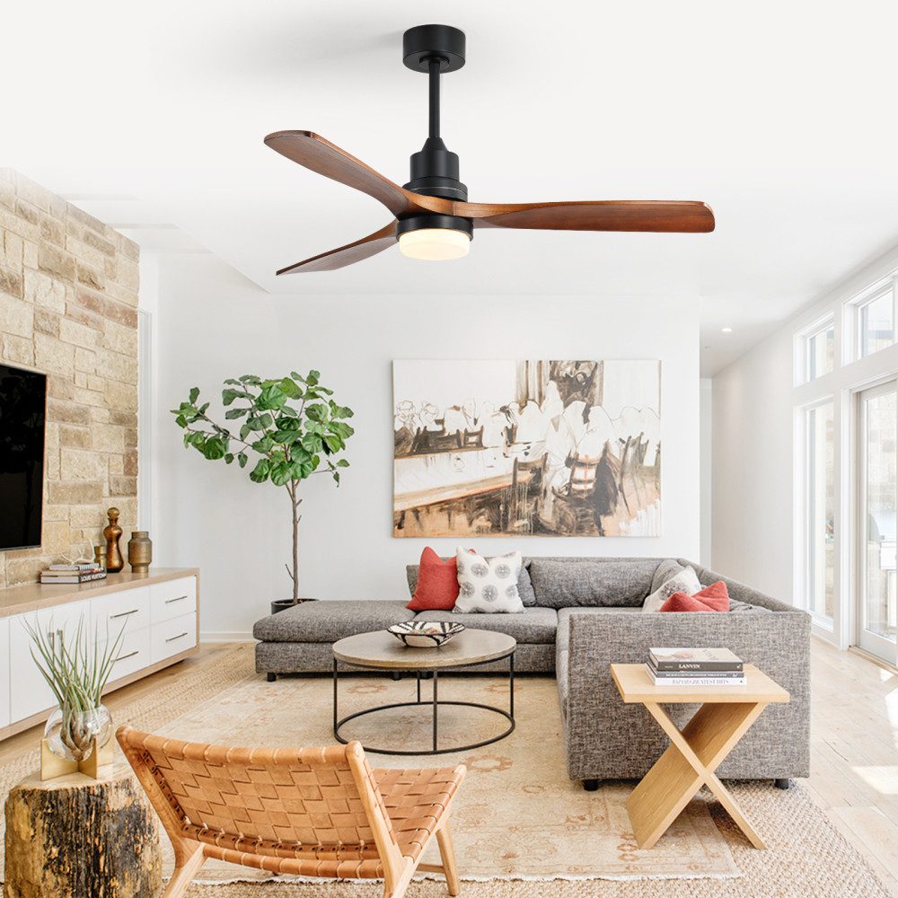Deckenventilator 52 Zoll Deckenventilator mit LED-Beleuchtung, leisem DC-Motor
