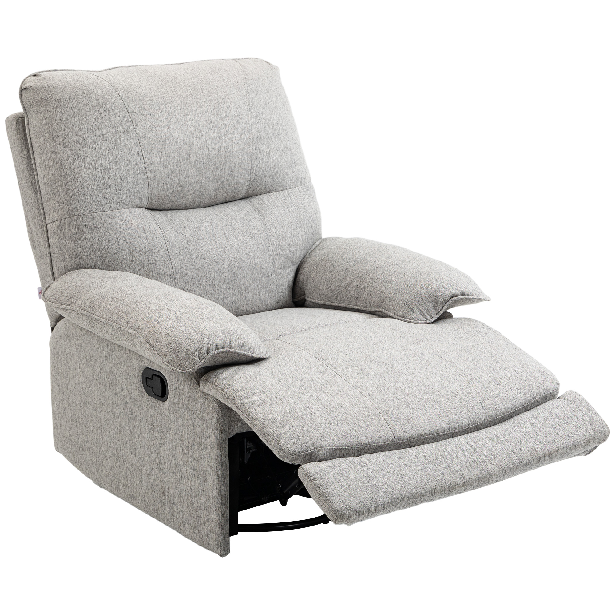 HOMCOM Relaxsessel mit Liegefunktion, Fußstütze, bis 160 kg, 89x98x101cm, Hellgrau
